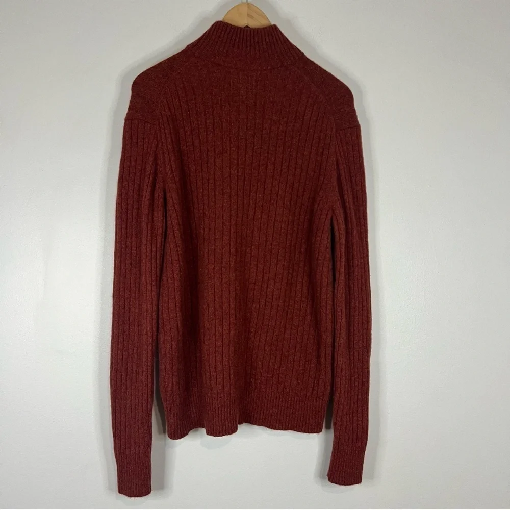 Banana Republic Rich Orange Wool Blend Mock-Neck Pullover Sweatshirt Large